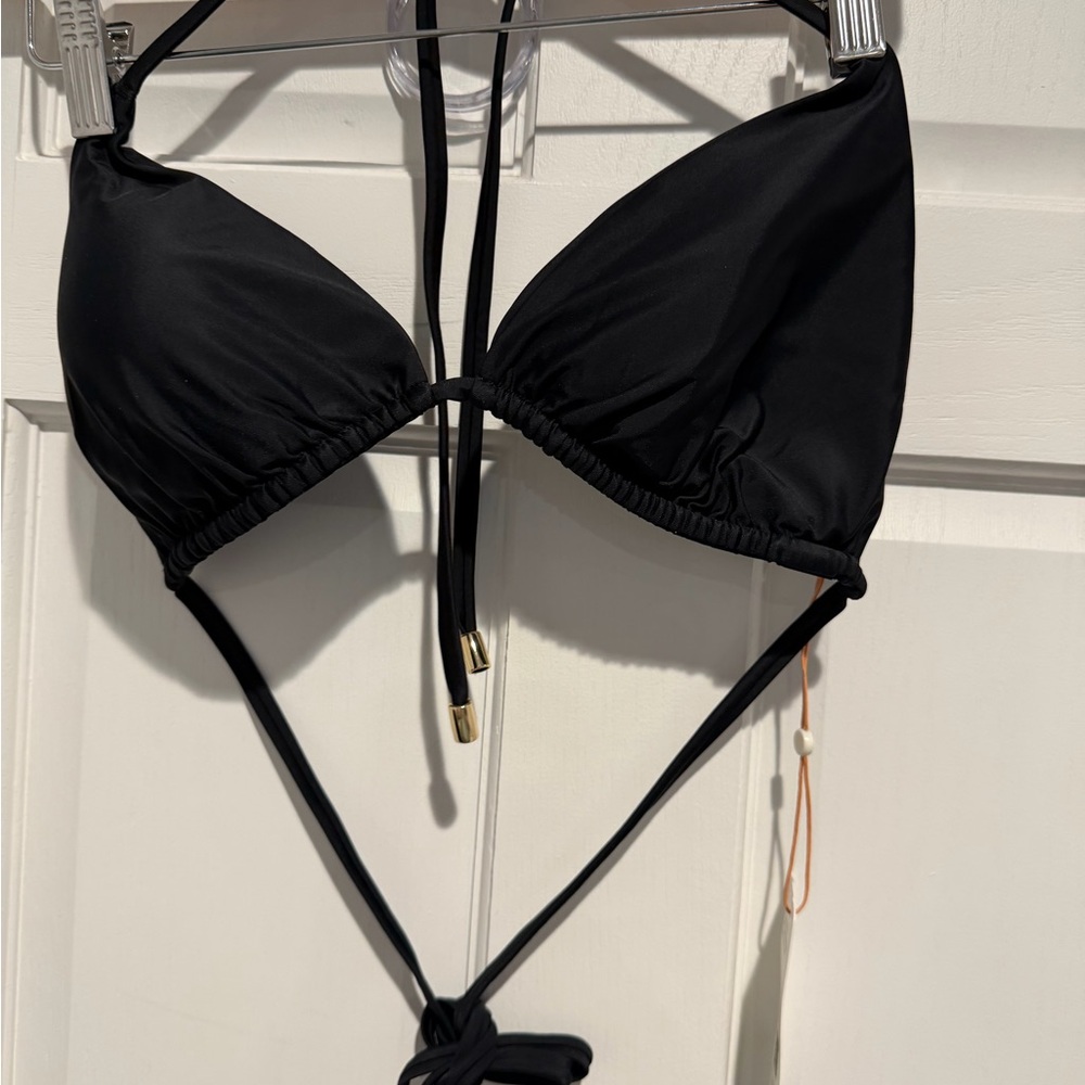 Black Women's Quince Italian Halter Bikini Top